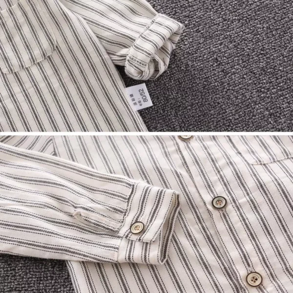 2de78610ee36a2bfb3cd7d6ec46cbfef Boy Striped Mandarin Collar Shirt
