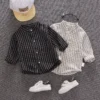 5d8541750aa7b275b4dbf020621a7395 Boy Striped Mandarin Collar Shirt