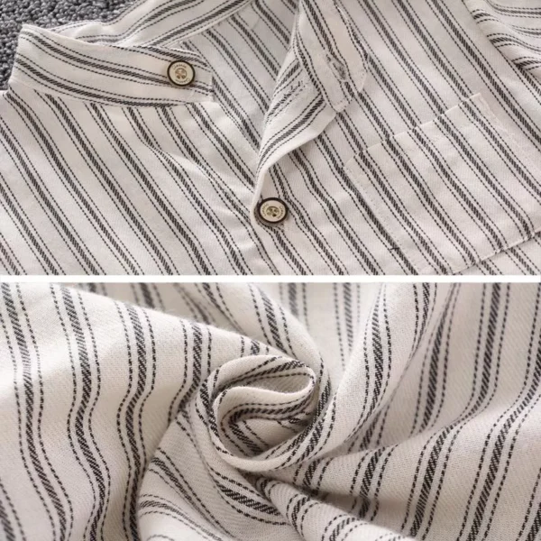 8e3014c18aa82746b62bfdb5e246b061 Boy Striped Mandarin Collar Shirt