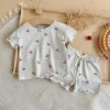 Girl Cherry Print Top & Shorts Set