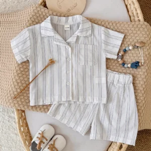 Boy Striped Shirt & Shorts Set