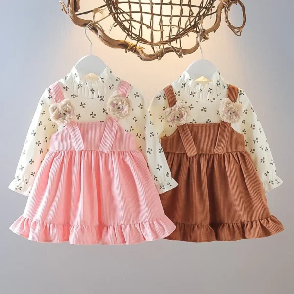Bear Corduroy Pinafore Dress